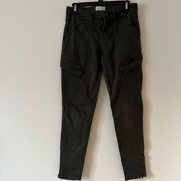 Jolt Jeans Womens Regular Size green Stretch Jegging Skinny zip ankle Casual 7 - Picture 1 of 7